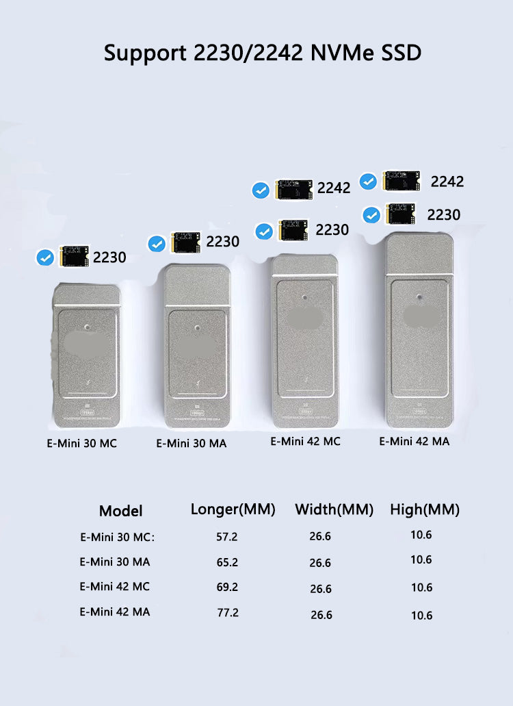2230 /2242 NVMe SSD Enclosure